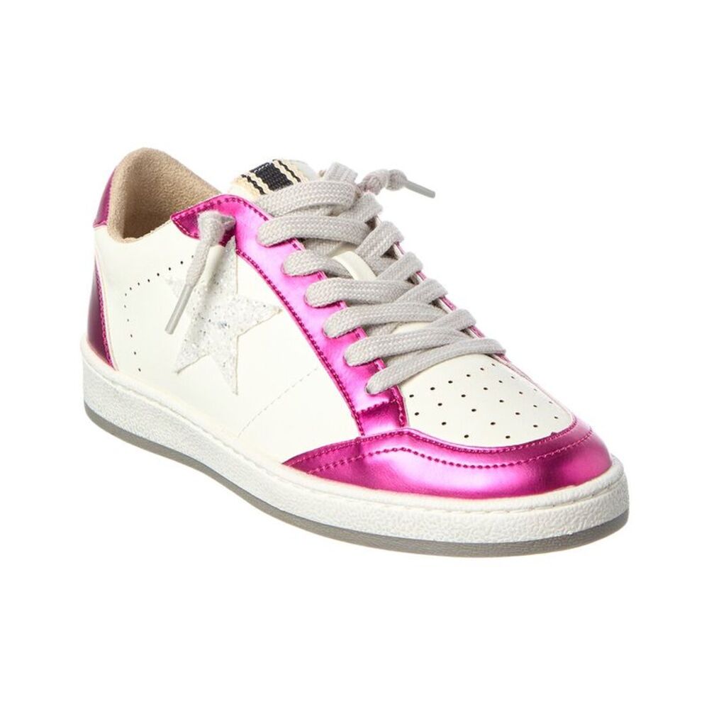 Shushop Paz Leather-Trim Sneaker, Pink